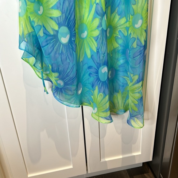 Silk & Satin Sheer Floral 2 piece Robe and Nightgown Women size L - XL - Picture 12 of 13